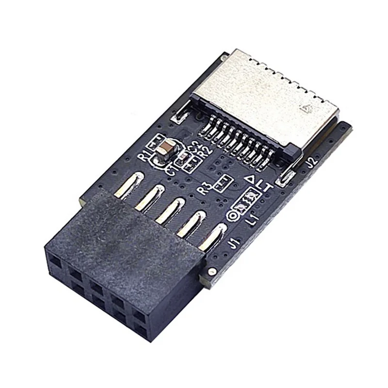 Motherboard USB2.0 9Pin to TYPE-C A-KEY Front Connector Converter USB3.2 TYPE-E Interface Header Adapter