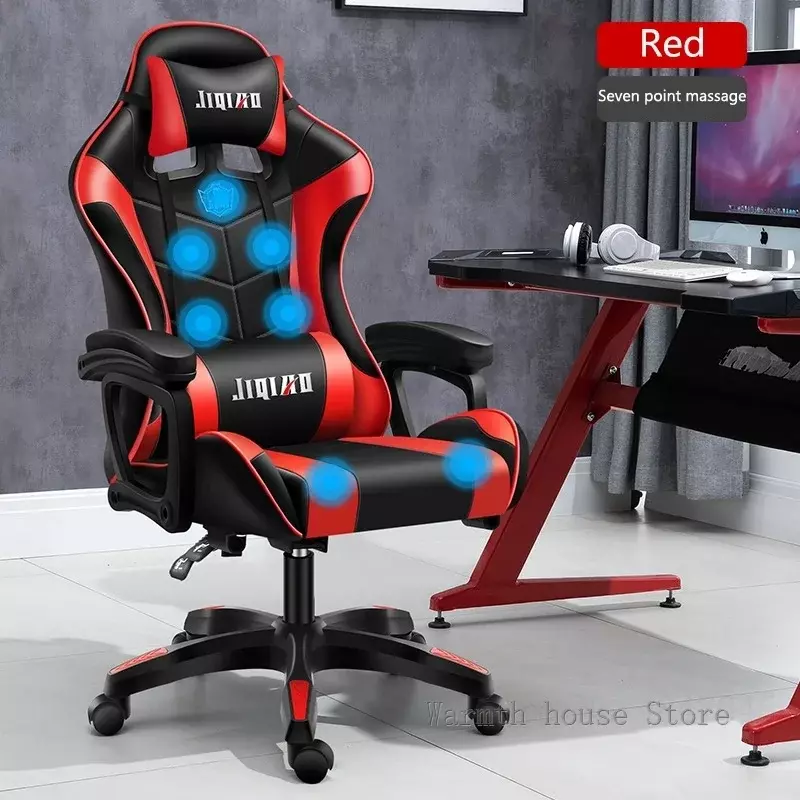 Wysokiej jakości fotel biurowy gaming światło RGB krzesło do pracy na komputerze ergonomiczny fotel do masażu obrotowego nowe krzesła dla graczy