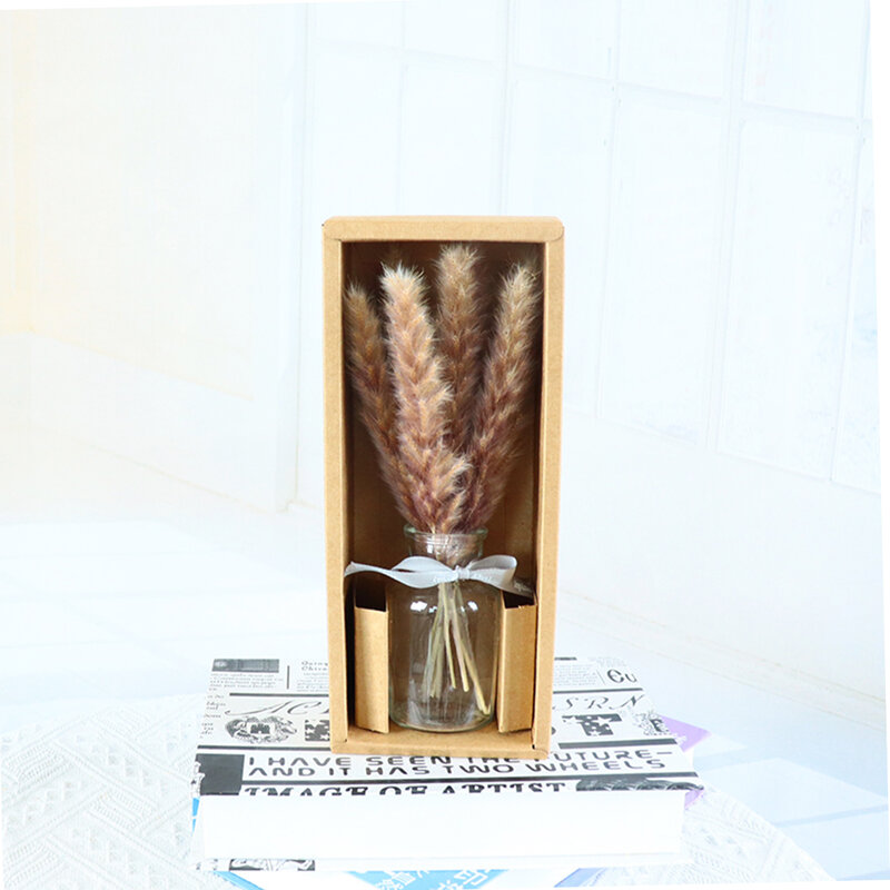 Букет сушеных цветов в стеклянных бутылках, 10 шт. натуральной Пампа травы, цветочные композиции в стиле бохо для украшения дома, свадьбы, вечеринки, стола