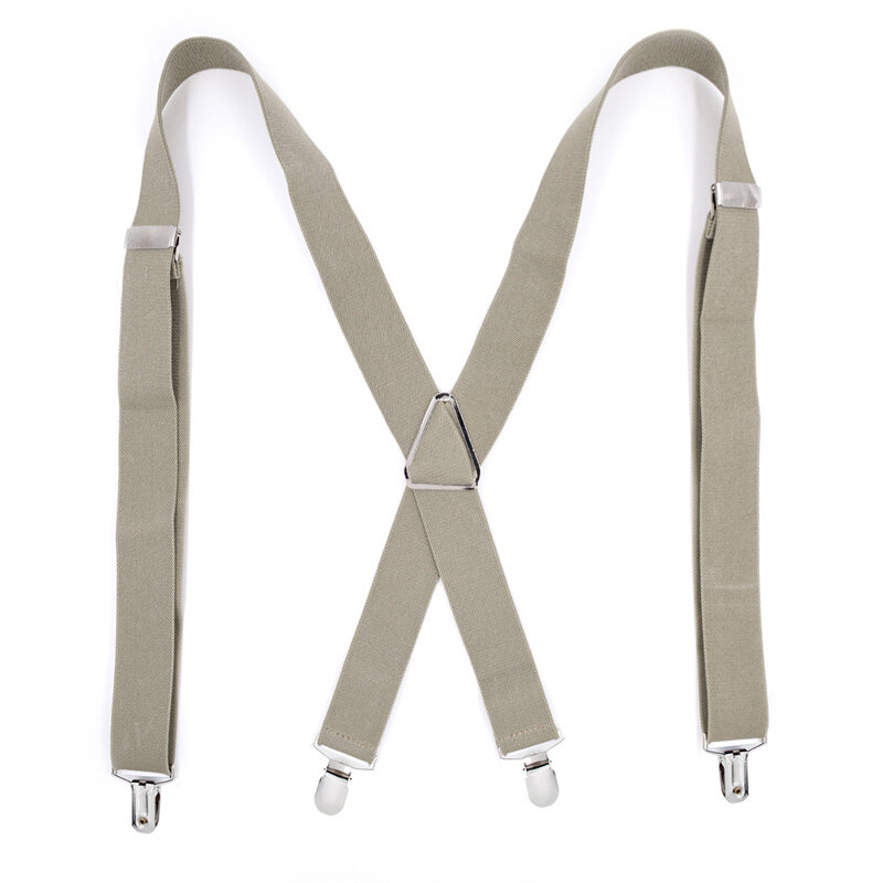 Bretelles élastiques en polyester pour hommes et femmes, suspension vintage pour jupes, fjWedding, 4 clips, 2.5x110cm