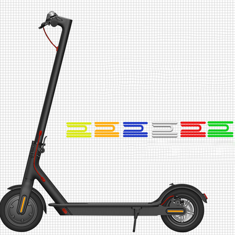 Juego de pegatinas reflectantes para patinete eléctrico, accesorios de color rojo, azul, amarillo, naranja, verde y plateado para Xiaomi M365 y pro Scooter, 1 Juego