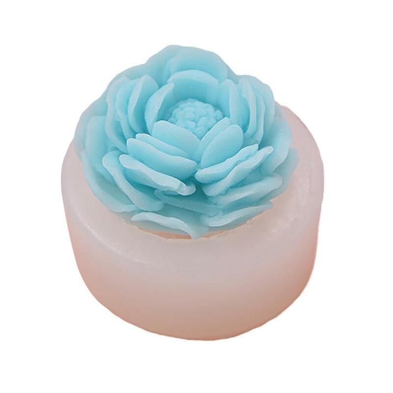 3D DIY Flor Vela Moldes Planta Aromaterapia Perfumado Silicone Molde Rose Resin Mold Violet Soap Mold Vela Fazendo Ferramentas