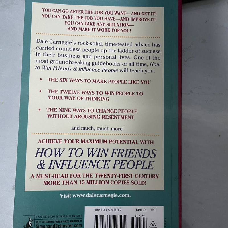 How To Win Friends & Influence People By Dale Carnegie Interpersonal Communication Skills Self-improvement Reading Book Fo Adult