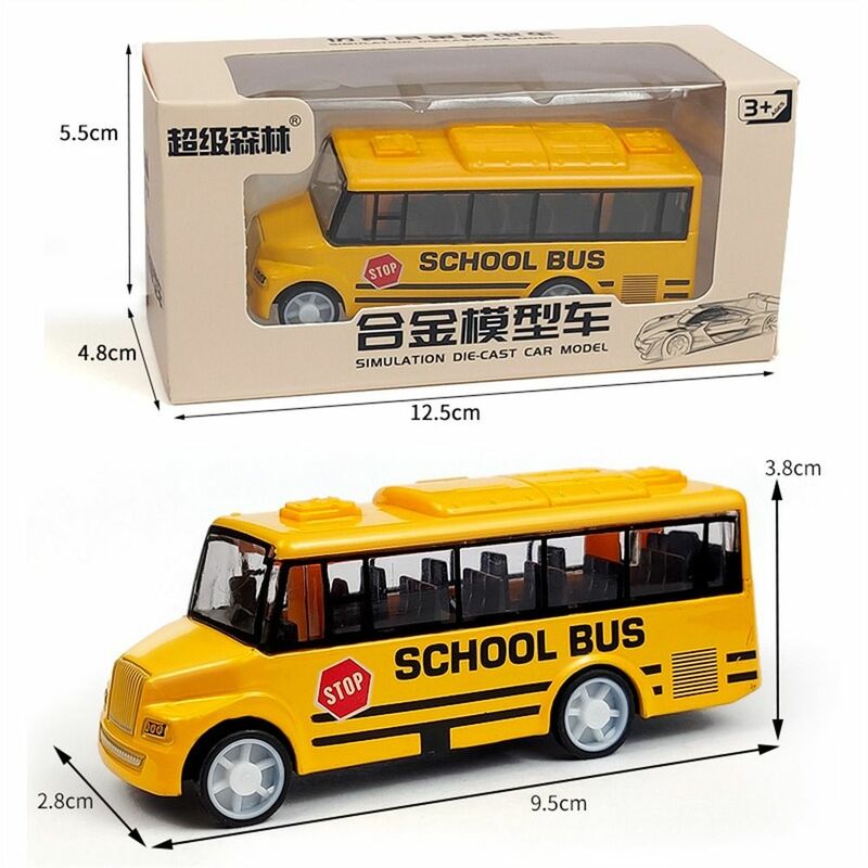 Hoge Imitatie Legering Bus Model Ornamenten Bus Vorm Pull Back Auto Simulatie Auto Model Schoolbus Model Kinderen Speelgoed
