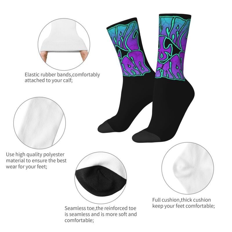 Kaus kaki Logo Band penyihir elektrik untuk pria wanita produk semua musim kaus kaki kru hangat antiselip