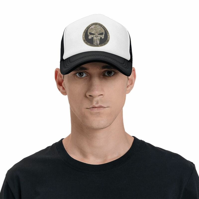 Custom Punisher Skeleton Skull Trucker Hat Women Men Custom Adjustable Adult Baseball Cap Hip Hop