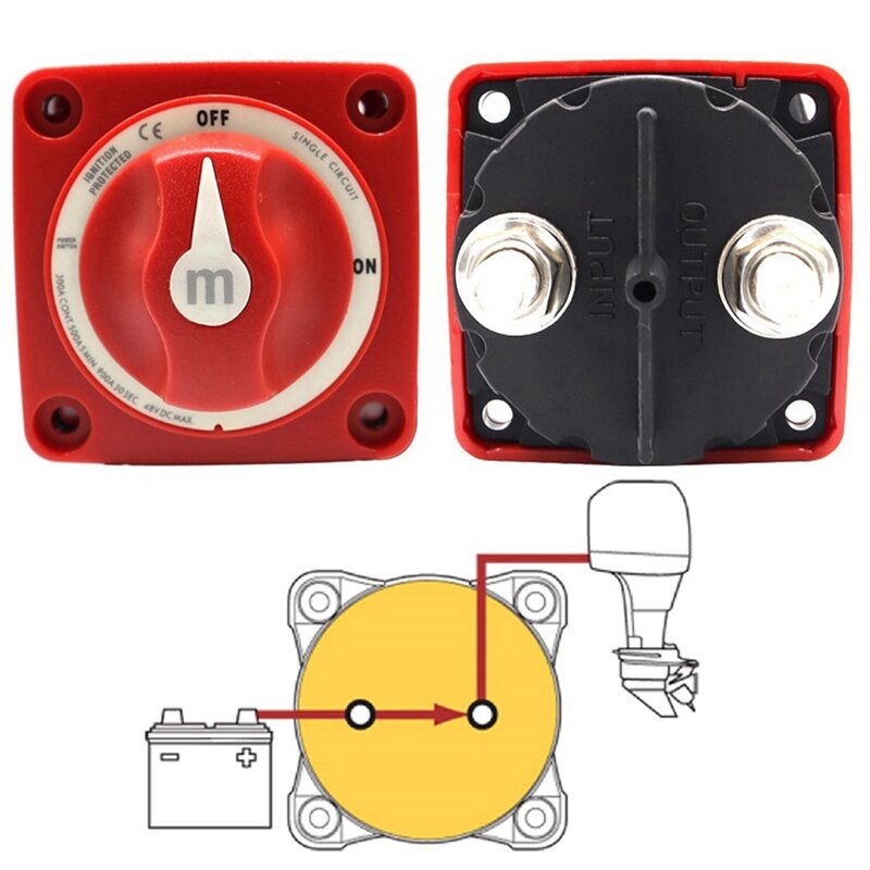 Mini Switch Cut On/Off Marine Boat 12-48V 100-300A Battery Switch Isolator Disconnect Rotary, Selector 3 Position