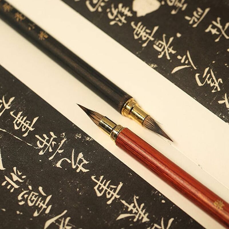 Kuas kaligrafi kuas cat seni kuas Cina Crisperding kuas kaligrafi Cina pegangan kayu rambut serigala