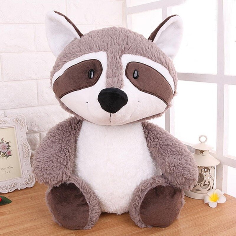 55cm kawaii raccoon brinquedo de pelúcia adorável guaxinim bonito macio animais de pelúcia boneca travesseiro para meninas crianças presente aniversário do bebê