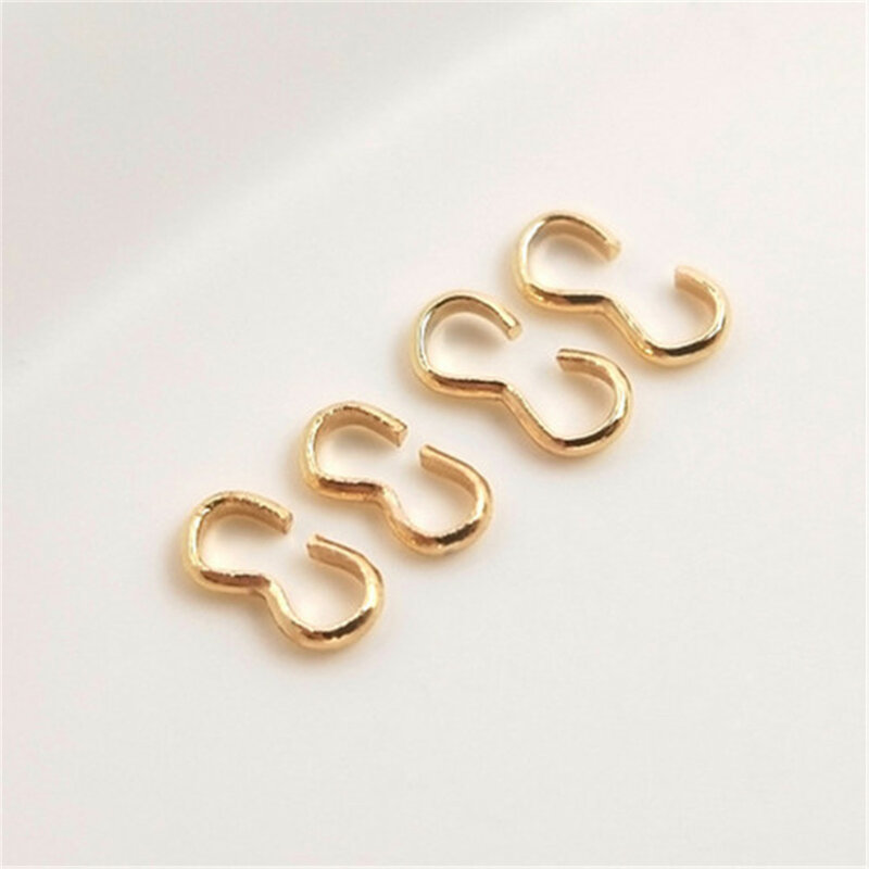 14K tembaga berpakaian emas buka 8 berbentuk 3 gesper DIY buatan tangan perhiasan anting gelang kalung aksesoris koneksi
