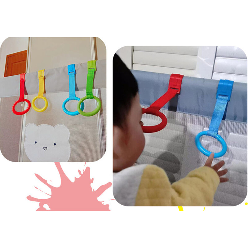 Детский манеж с кольцами для кроватки, приспособление для обучения ходьбе, учебный инструмент для детей и мальчиков и девочек