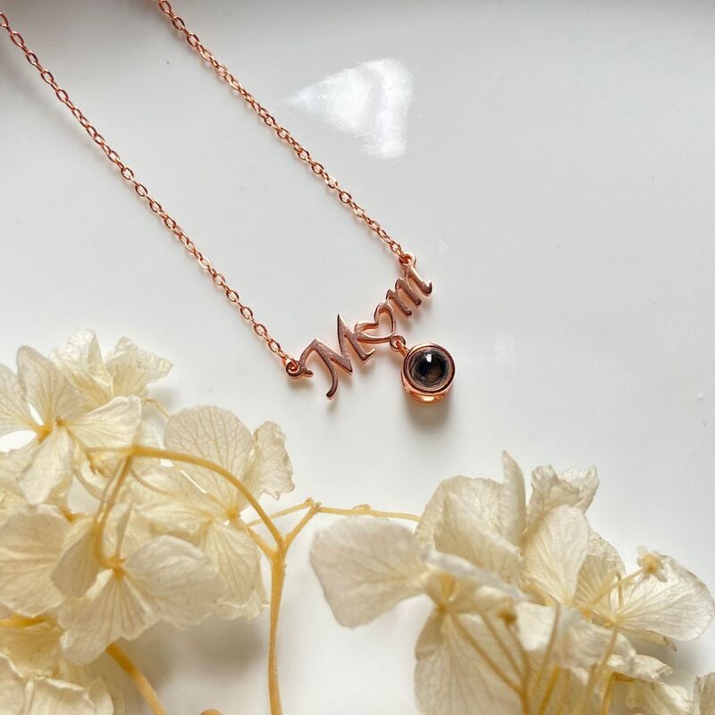 Hadiah Hari Ibu Disesuaikan Foto Proyeksi Kalung untuk Ibu Hadiah Perhiasan untuk Ibu Kenangan Liontin
