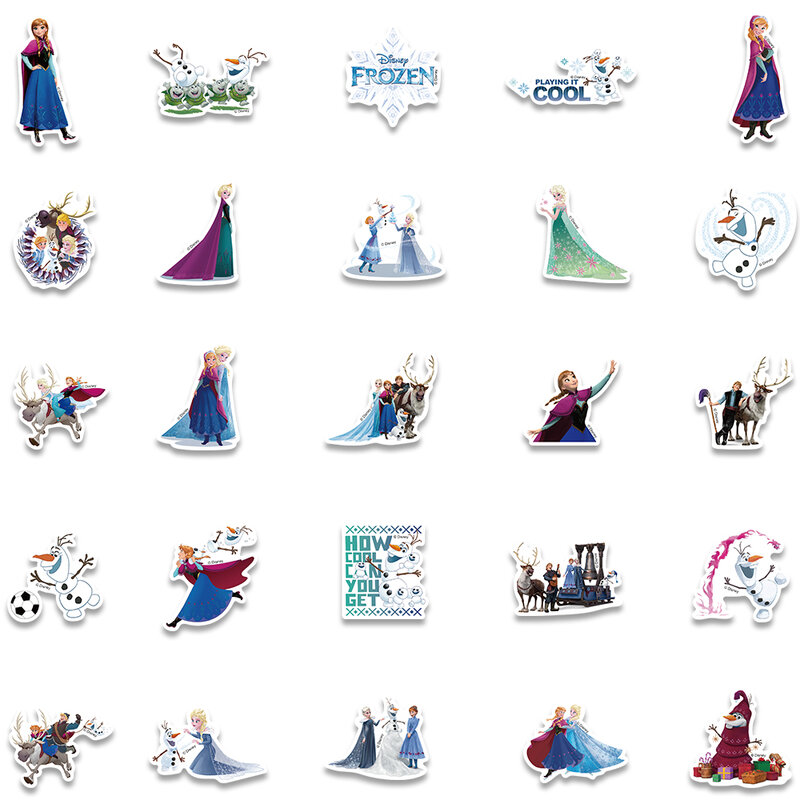 50pcs Disney Frozen Elsa Princess Stickers Aesthetic Graffiti Decals For Kids Laptop Luggage Skateboard Scrapbook Sticker