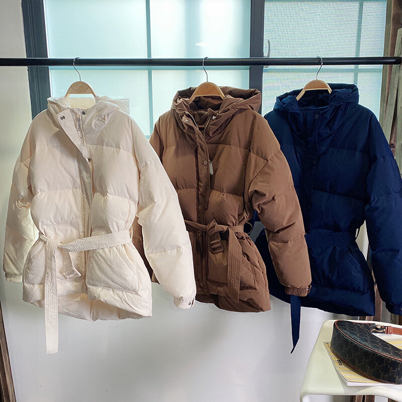 YPUF-Conjunto de abrigos cortos de plumón de pato blanco para mujer, invierno, 2022