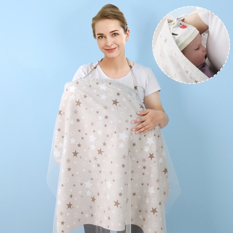 ความเป็นส่วนตัวผ้ากันเปื้อนพยาบาลผ้าฝ้าย BreastfeedingCover Muslin Nursing Cover ให้นมบุตร Breast Feeding Coverall