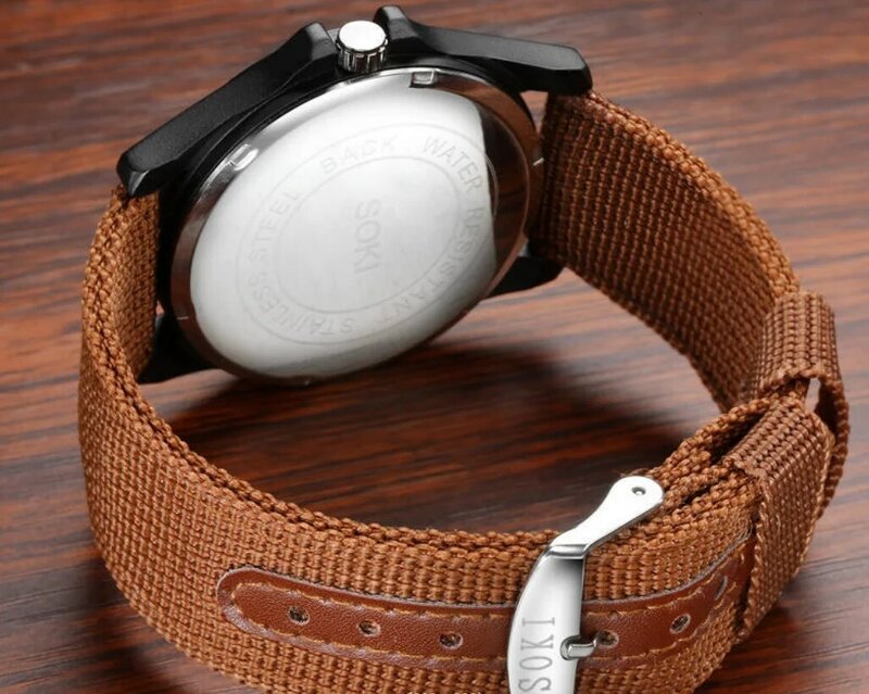 Модные Военные часы с плетеным нейлоновым ремешком Мужские Спортивные кварцевые часы с календарем