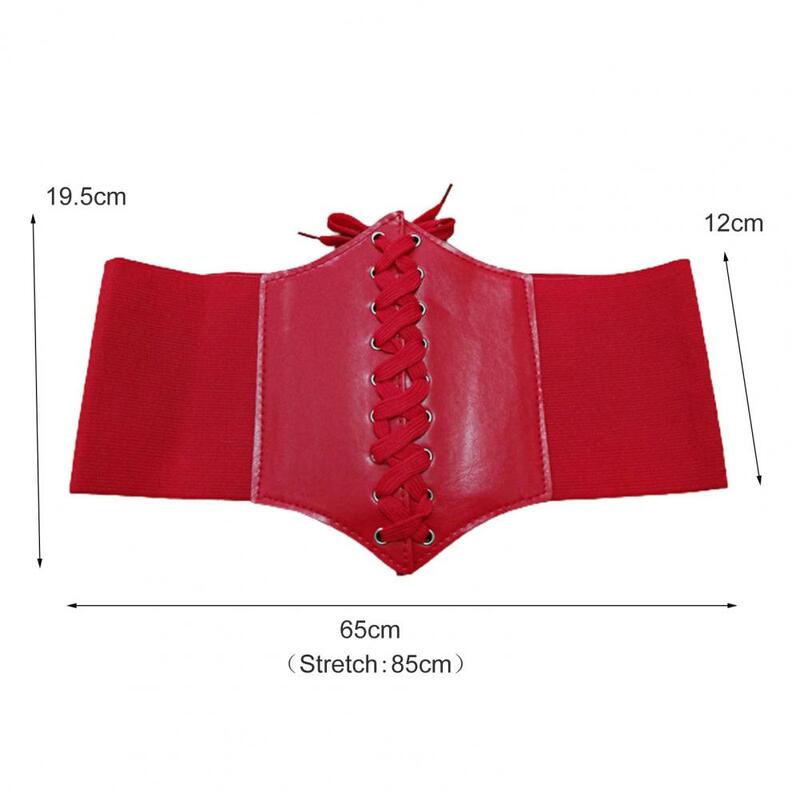 Thời Trang Nữ Nịt Bụng Định Hình Cơ Thể Quần Áo Xòe Đai Rộng Giả Da Đai Corset Cho Mặc Ngoài THẮT NƠ EO