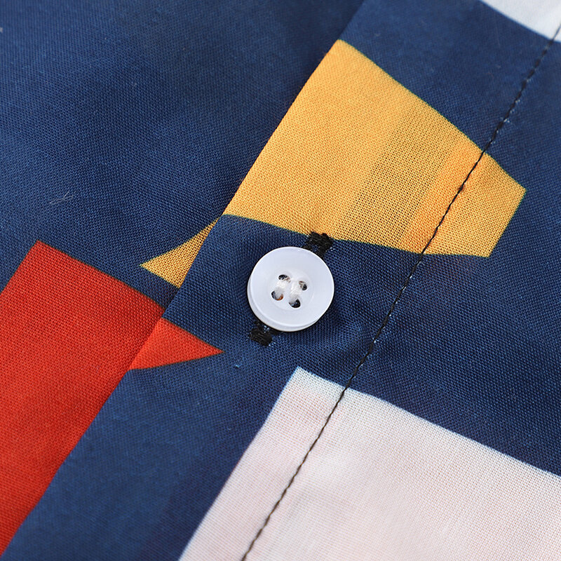 Alta qualidade da marca de luxo highend manga tendência casual geométrico design abstrato plus size camisas dos homens verão manga curta