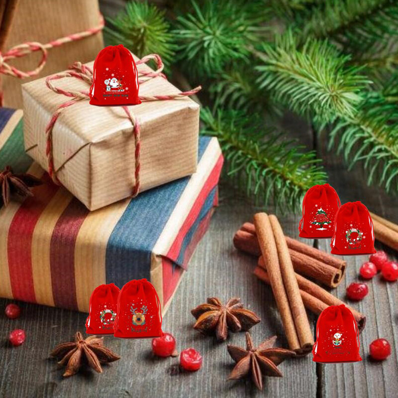 Sacs cadeaux non tissés pour vieil homme, décorations de Noël, réveillon de Noël, sacs de pomme à main, petits sacs d'emballage de bonbons, 1 pièce