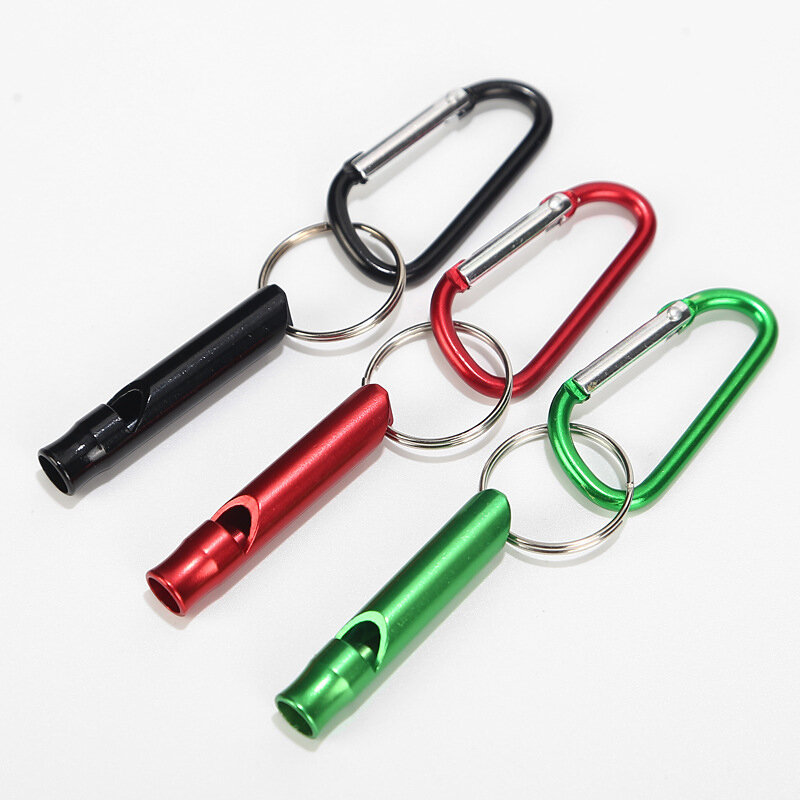 Outdoor Tools Training Whistle Camping Hiking Aluminum Emergency Survival Whistle Portable Mountaineering Buckle Keychain