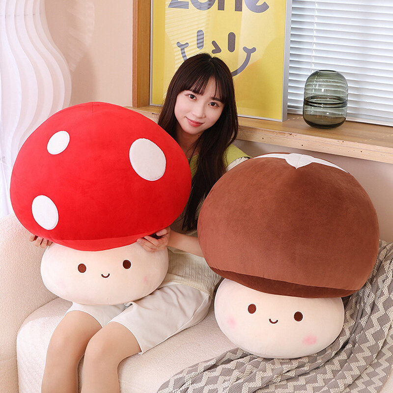 Giant Cute Mushroom Plush Toys Simulation Plant Pillow Lovely Dolls for Home Decor Sleeping Cushion Stuffed Soft Dolls Kids Gift
