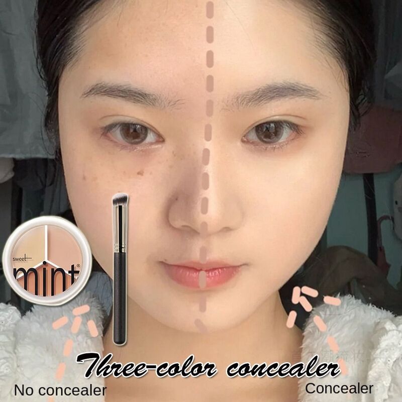 Maquillaje facial de larga duración, crema facial hidratante, cubierta de ojeras, paleta correctora de poros de acné de 3 colores