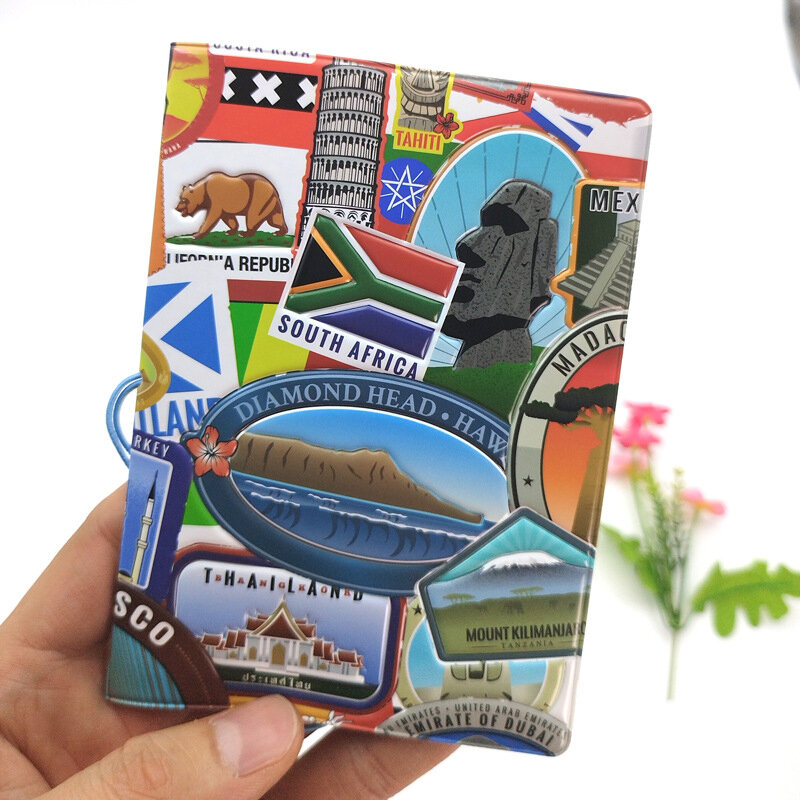 Modne skórzane męskie damskie paszport podróże pokrowiec na karty etui na identyfikator urocze akcesoria podróżne etui na paszport
