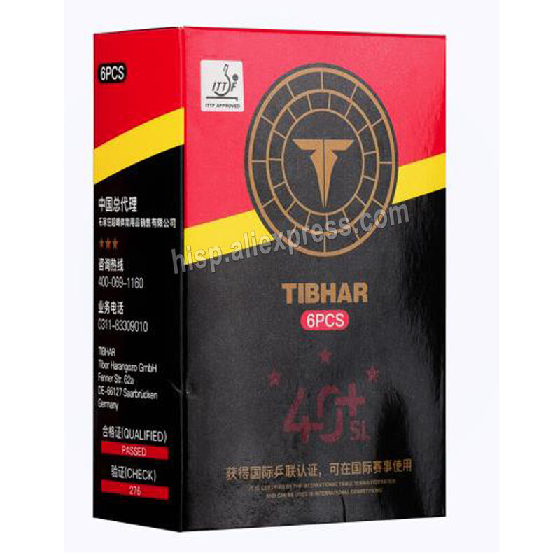 Original TIBHAR 3 Star 40+ New Material PP Ball Tournament Use Open Use Table Tennis ball / ping pong ball 6ps/pack