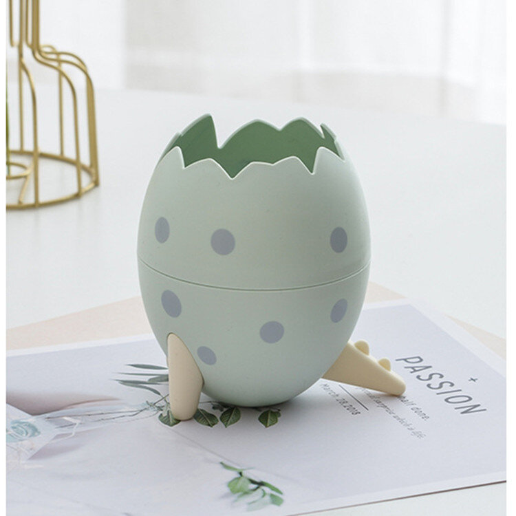 Creative Cute Dinosaur Egg Shape Pen Holder Cartoon Student Stationery Storage Box Desktop Storage Ornaments School Supplies