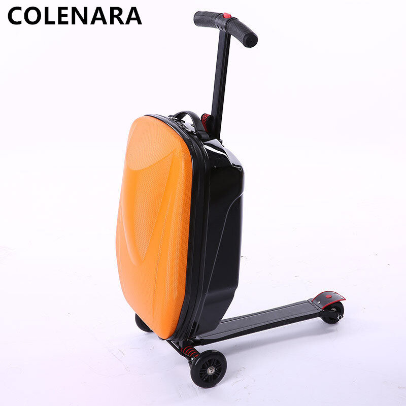 COLENARA 20 Inch New Luggage Men's Scooter Trolley Case Women's Anti-drop Boarding Code Box with Wheels Rolling Suitcase