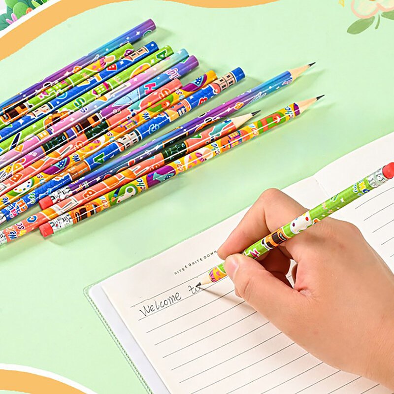 12 stücke Holz hb Bleistift mit Radiergummi niedlichen Skizze Zeichnung Bleistift Student Schreibwaren Bürobedarf Kinder Geschenk
