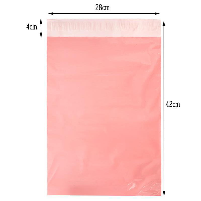 Bolsa de mensajería de plástico PE con sello autoadhesivo, sobres de almacenamiento exprés, color rosa, piezas, 100