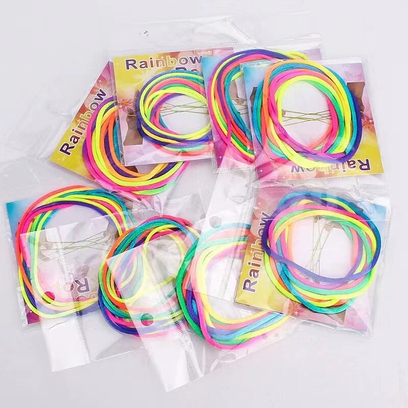 3Pcs Rainbow Rope Finger String Game Kids Funny Gifts Birthday Party Favors Juegos Para Niñas Kinder Spiele