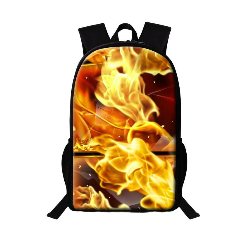16 Cal tornistry szkolne dla ucznia szkoły podstawowej Cool Fire Blaze Design plecak męski codzienny plecak wielofunkcyjny dla dzieci