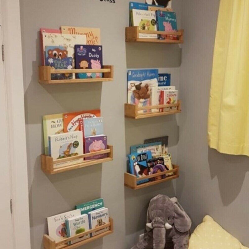 어린이 책장 아기 방 벽 선반, 나무 정리대, 가정 장식 보관 벽걸이, 어린이 방 장식 선반, 3 개