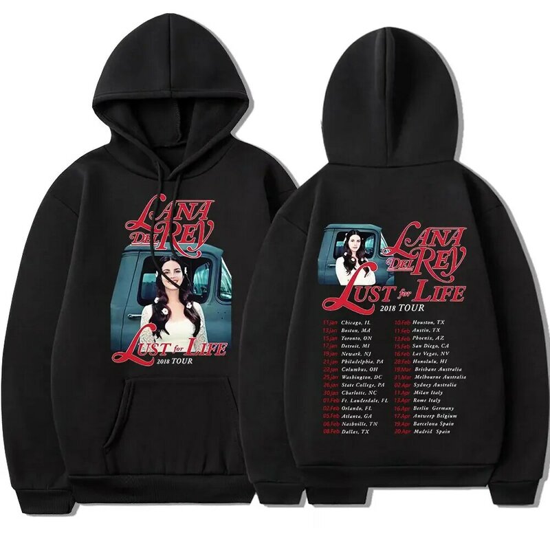 New Singer Lana Del Rey Lust for Life Men's Hoodie Women's Fashion Simple Long sleeved Pullover Street Trend Large Sweatshirt
