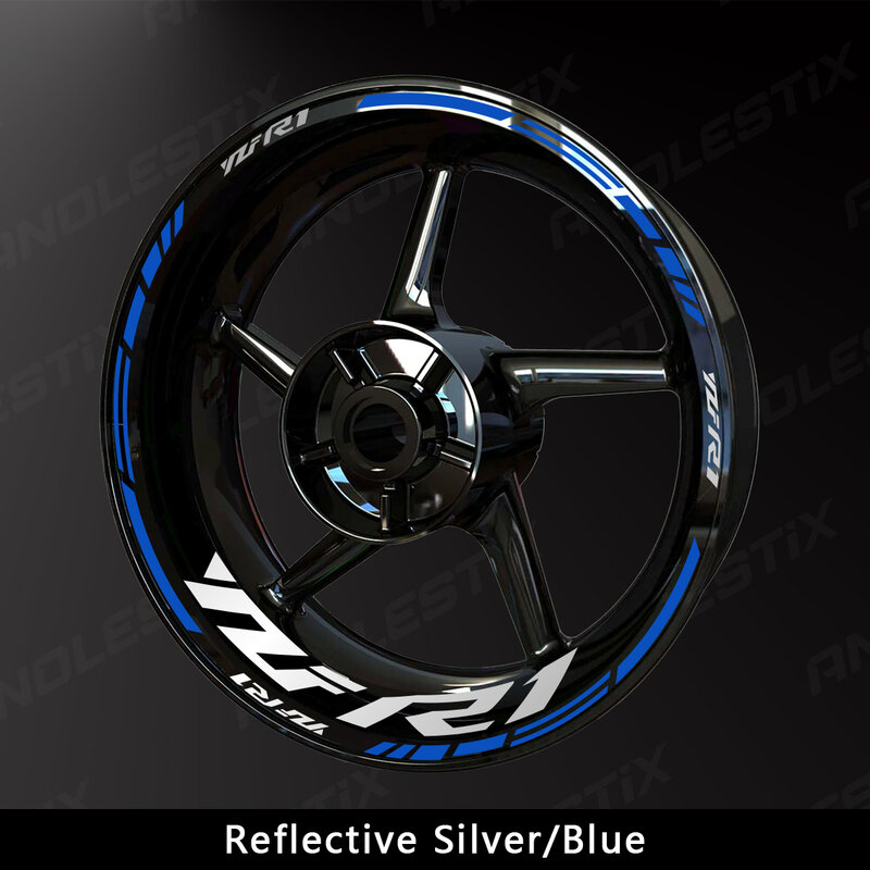 AnoleStix stiker roda sepeda motor, pita Decal Hub roda sepeda motor reflektif untuk YAMAHA YZF R1 2017 2018 2019 2020 2021 2022