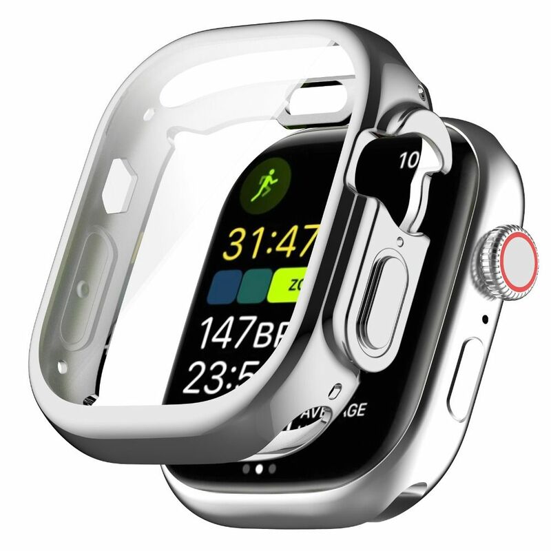 Capa completa TPU para Apple Watch, pulseira, protetor de tela inteligente, pára-choques, escudo protetor, ultra, 49mm