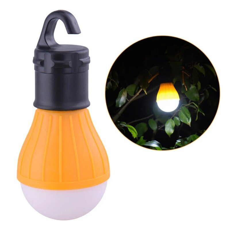 Mini lámpara portátil para acampar, iluminación de plástico para exteriores, gancho, luces de emergencia, bombilla Led para acampar, impermeable