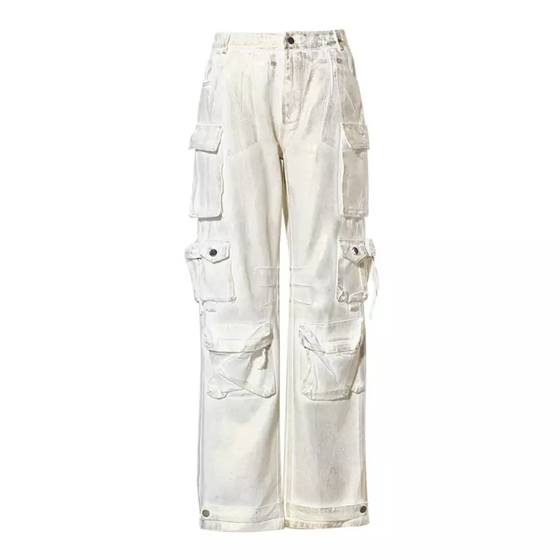 Pantalones blancos para mujer, ropa de trabajo de negocios, pantalón de pierna ancha, ropa de primavera, 1 par
