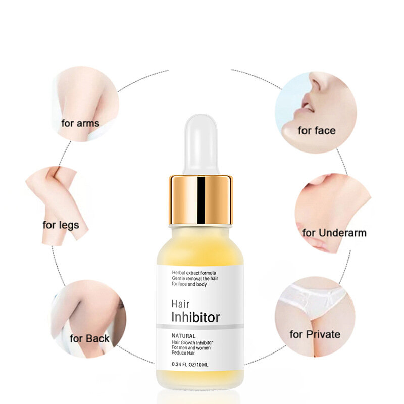 Permanent Powerful Inhibition Hair Growth Inhibitor Painless Hair Remover Serum Woman Armpit Legs Arms Fast Mild Depilatory Care