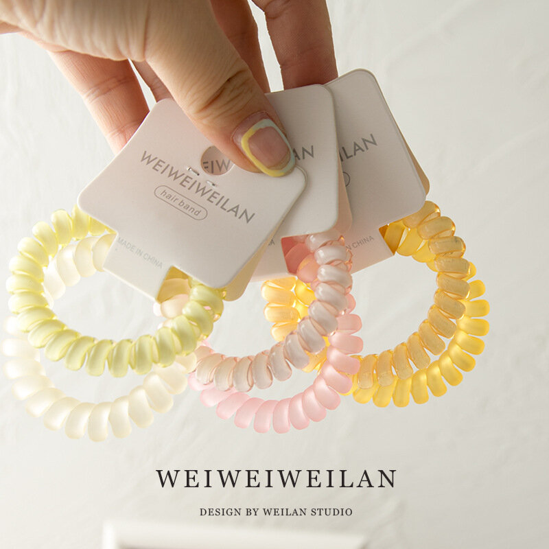 3pcs/set Candy Colors Hair Ties for Women Korea Style Transparent Frosted Hair Rope Hair Ring Sweet Phone Line Hair Accessories