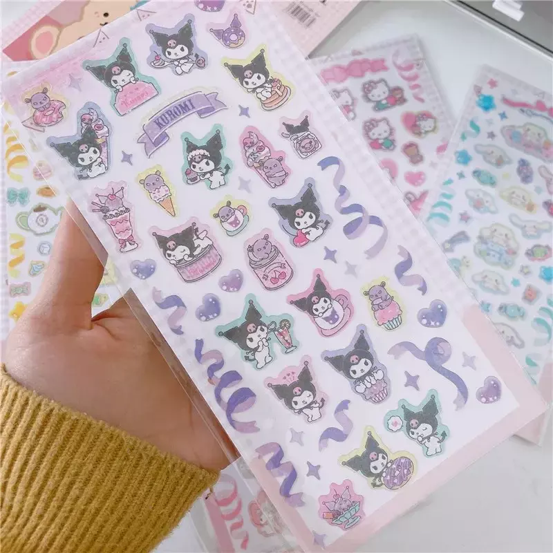 5 pz Kuromi Melody Hello Kitty Cinnamoroll Ledger decorativo Sanrio adesivo impermeabile