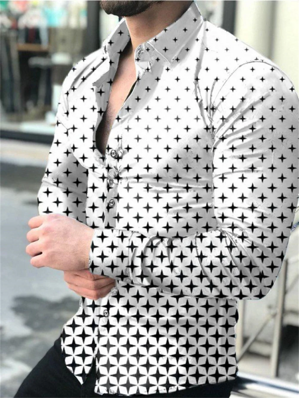 เสื้อแฟชั่นปาร์ตี้แขนยาวสำหรับผู้ชายใหม่เสื้อกระดุมคอเสื้อแบบพับพิมพ์ลายนกอินทรี3D HD สัตว์ s-6XL คาร์ดิแกนลำลองแนวฮาวาย