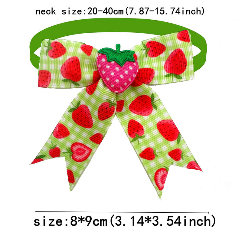 10pcs Dog Bow Tie Fruit Strawberry Pattern Pet Supplies Small Dog Bow Tie Pet Dog Grooming Accessories