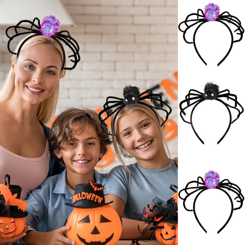 Baru pita rambut Halloween hiasan kepala Festival hantu perlengkapan dekorasi pesta Spider Head Band properti foto