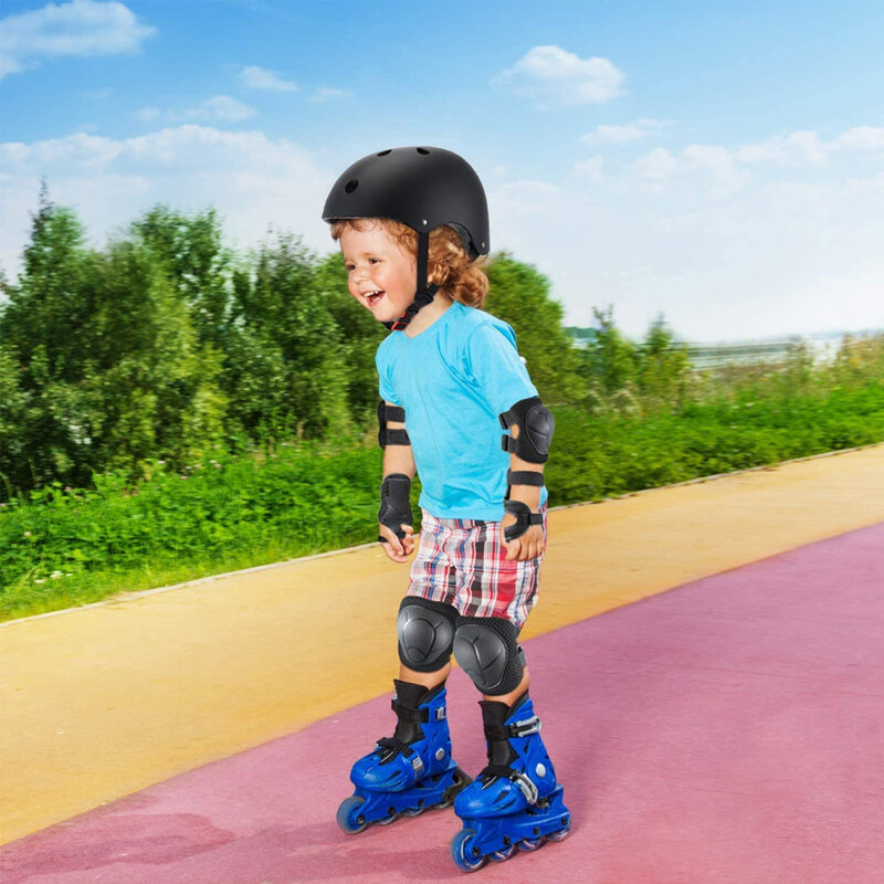 Crianças conjunto de equipamentos de proteção joelheiras para crianças 3-7 anos criança joelho e cotovelo almofadas com guardas de pulso para patinar ciclismo bicicleta novo