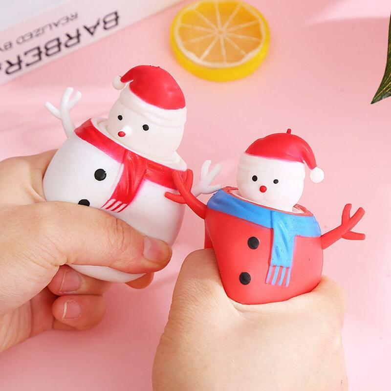 ของเล่นคริสต์มาสน่ารักรูปซานตาคลอสของเล่นคลายเครียดบีบคลายเครียด Relief คลายเครียดรูปตลกของขวัญคริสต์มาสสำหรับเด็ก