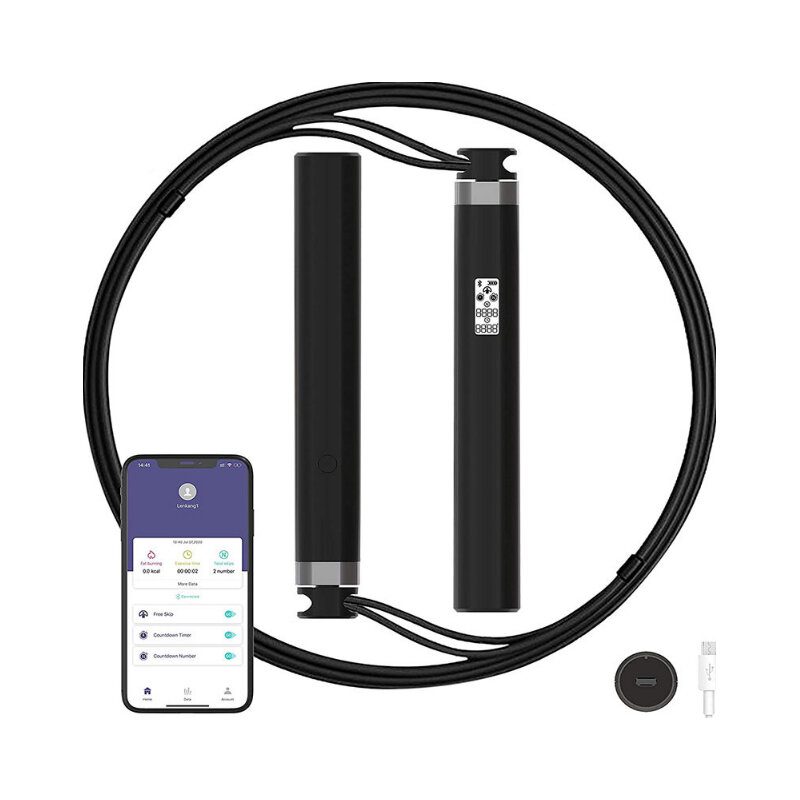 Corde à sauter portable pour la maison, équipement de fitness, réglable, connexion Bluetooth, chargement USB, comptage électronique