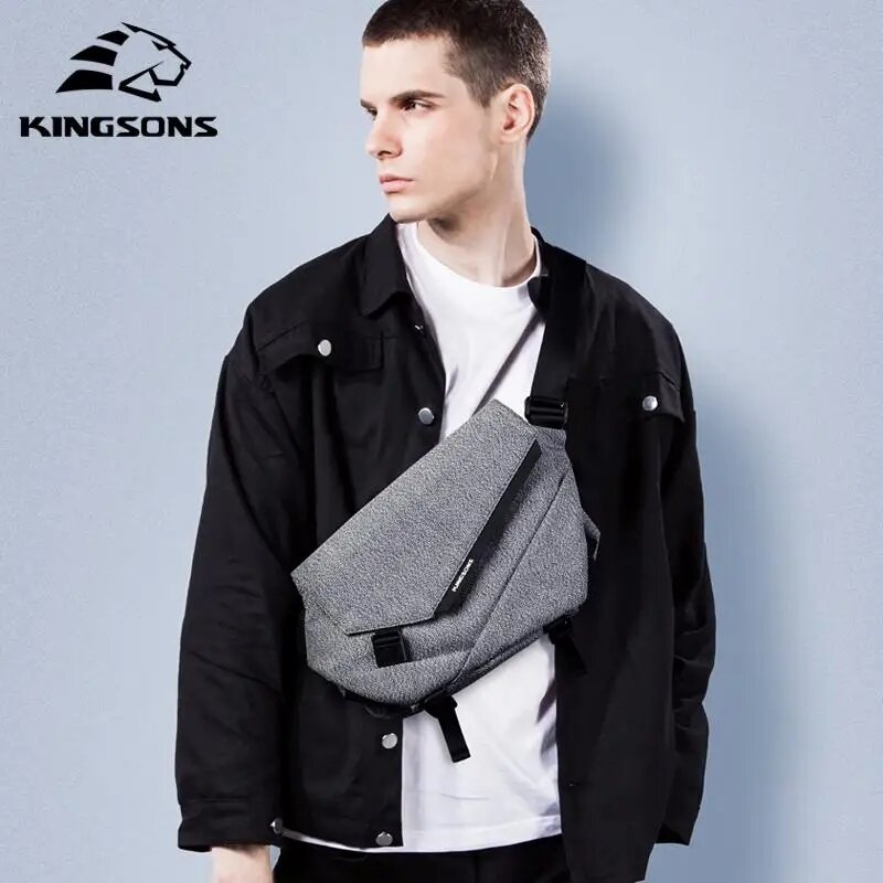 Kingsons Waterproof Messenger Bag Tide Brand Tooling Sports Messenger Bag Multi-functional Men bag Shoulder Bag Chest Bag Women